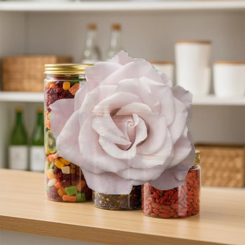 Popular Aluminum Lid Sealed Jar PET Plastic Food Grade Storage Transparent Packing Bottle Candy Snacks Tea Preservation Jars.