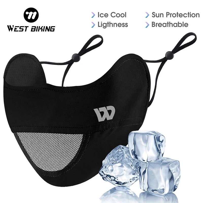 WEST BIKING Summer Face Cover Ice Silk Anti-UV Outdoor Sport Female Mask Breathable Washable Men Women Cool Cycling Scarf Masks