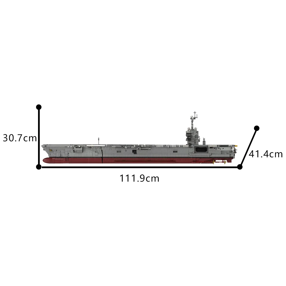 MOC CVN-78 Gerald R. Fords  Aircraft Carriers 1:300 Scale Building Blocks Model Navy Warship Bricks Collection Toy Kids Gift