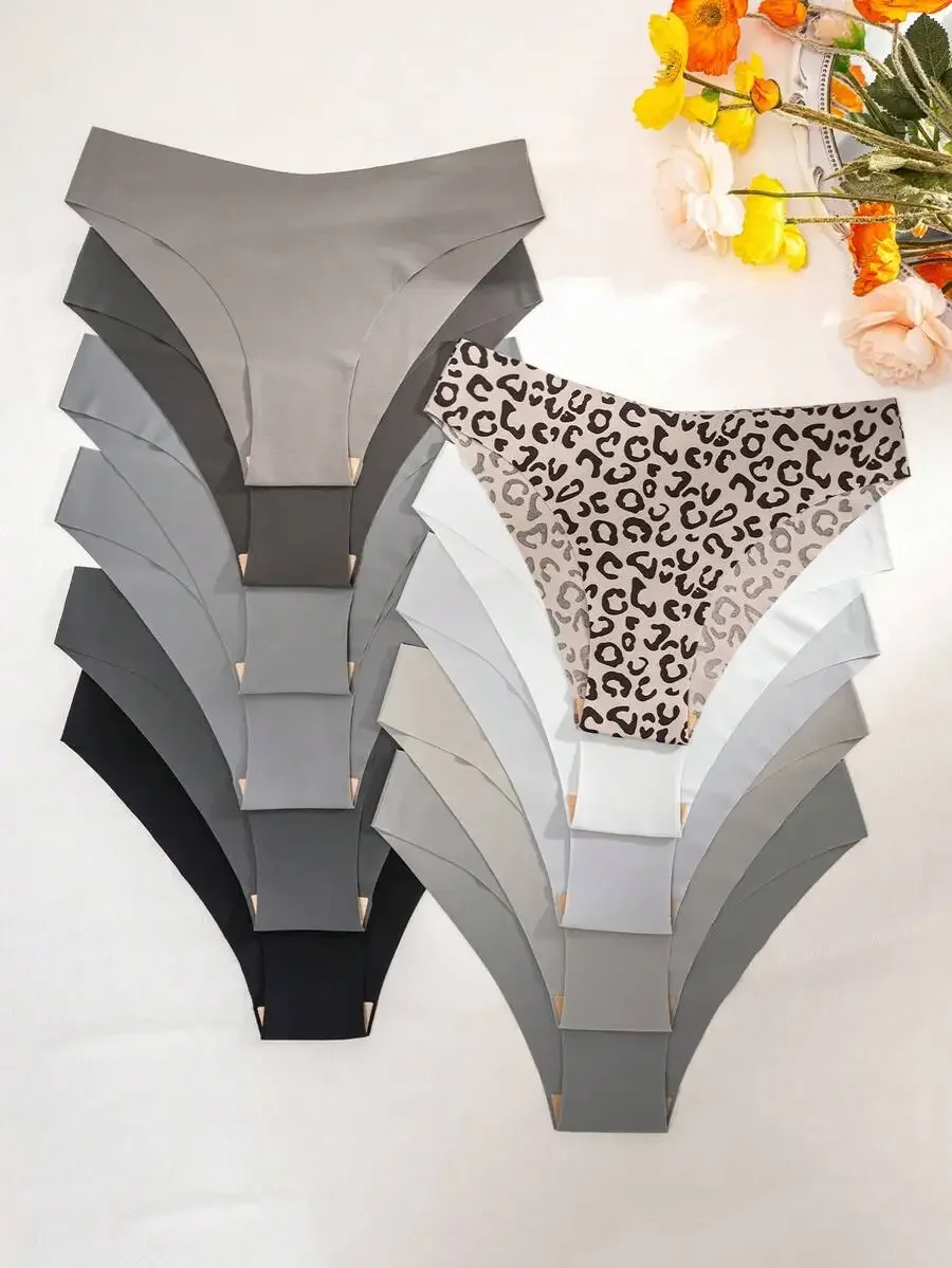 

11 Pieces Womens Simple Casual Briefs Underwear Set