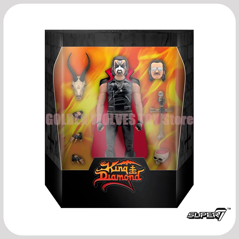 In Stock 7 Inches Original Super7 Ultimates Action Figure King Diamond Mercyful Fate Era Statue Collection Decoration Toys Gifts