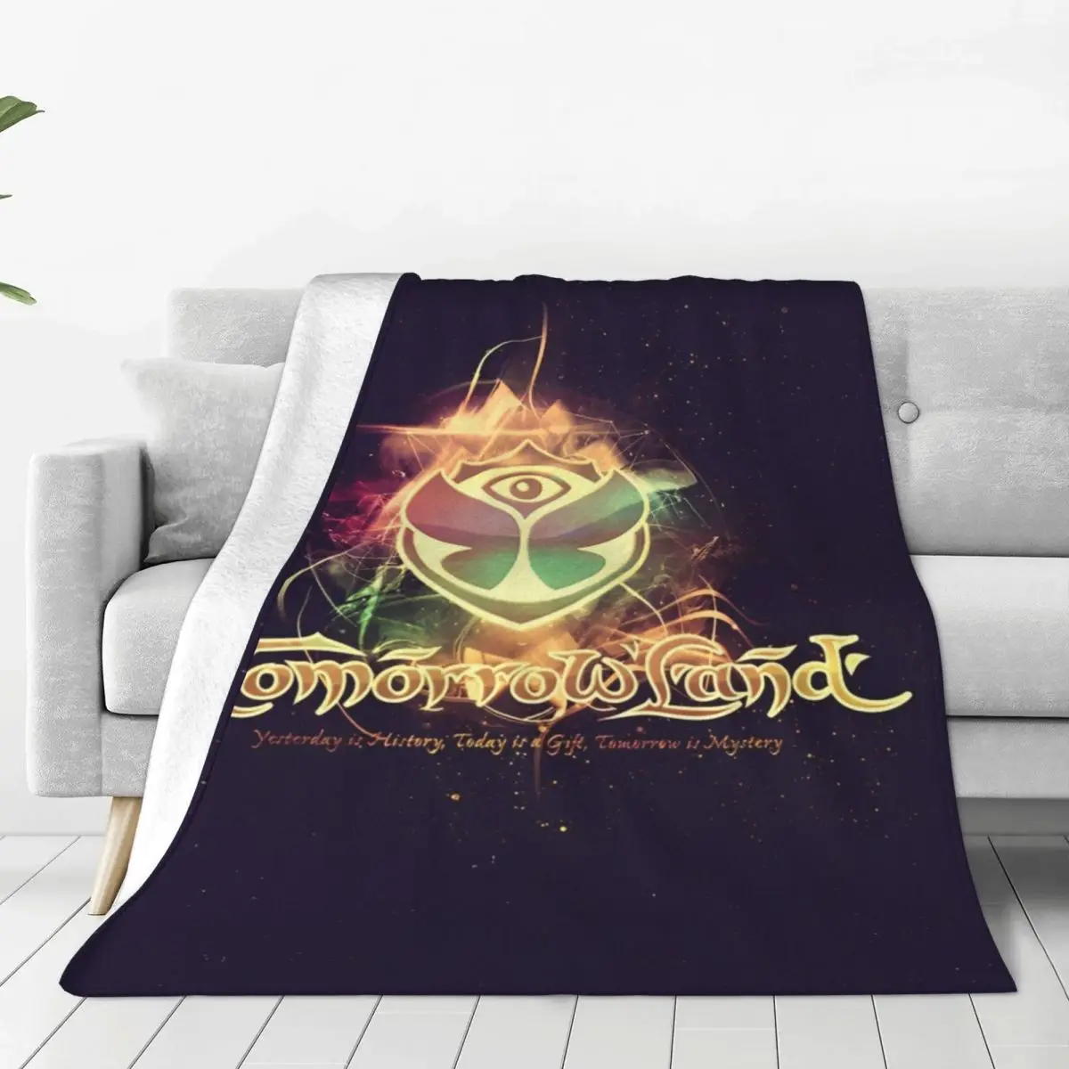 Tomorrowlands Music Festival Symbol Blankets Electric Dance DJ Flannel Throw Blankets Bedroom Printed Ultra-Soft Warm Bedspread