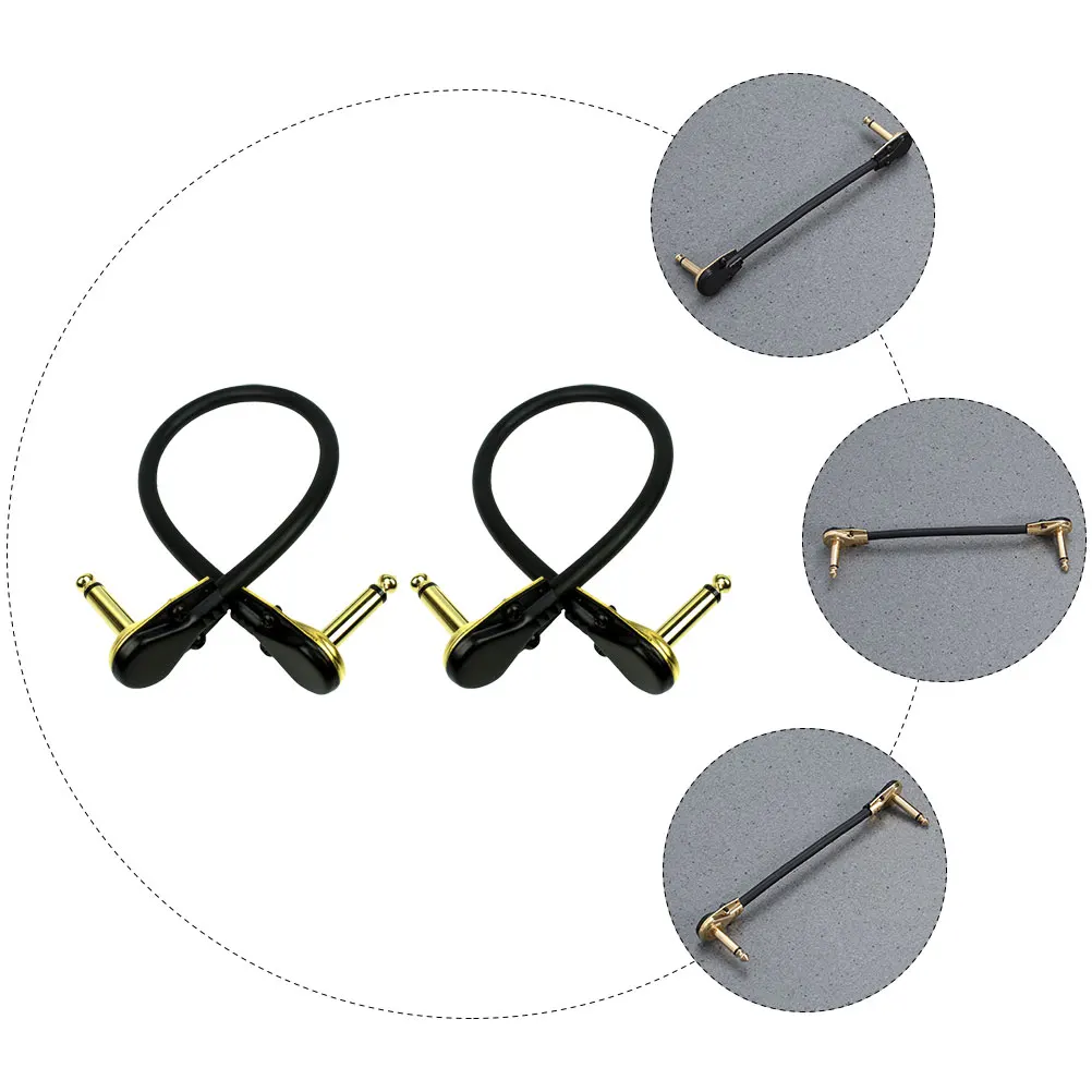 

2pcs Gold-Plated Flat Head Connector Cable Copper High Fidelity Clear Sound Electric Guitar Audio Cable For Amplifier Bass
