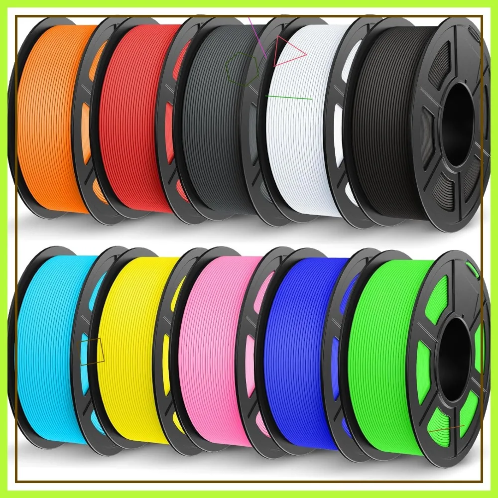 

High Speed PETG Filament Bundle 1.75mm 11KG, 10 Spools 1.1kg Each, Multicolor
