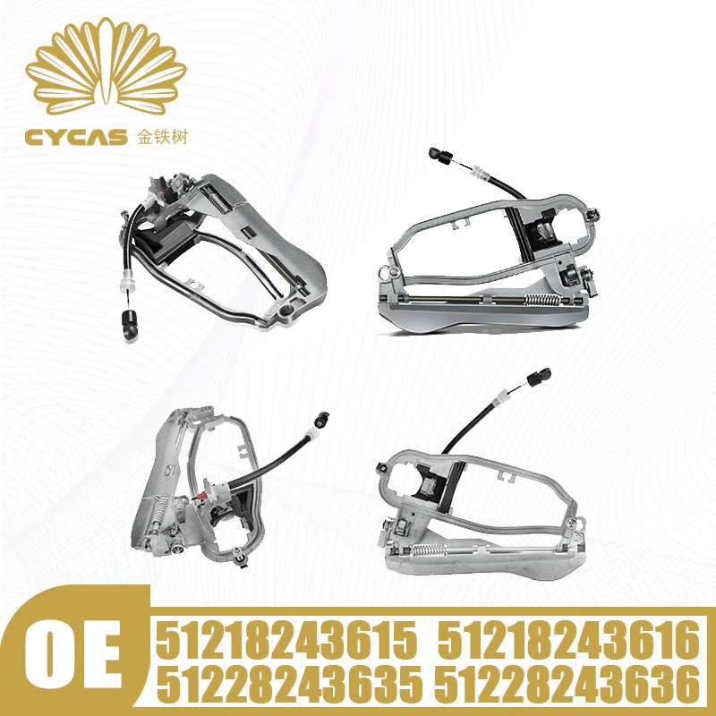 

CYCAS Car Front Rear Left Right Outside Door Handle Base Bracket #51218243615 51218243616 51228243635 51228243636 For BMW X5 E53