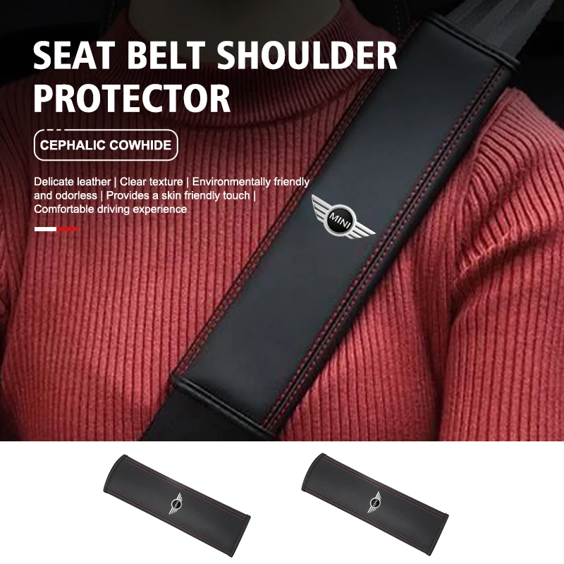 Car Seat Adjustable Safety Belt Shoulder Cover Accessories For MINI Cooper R53 R52 R50 One JCW Clubman Countryman WORKS