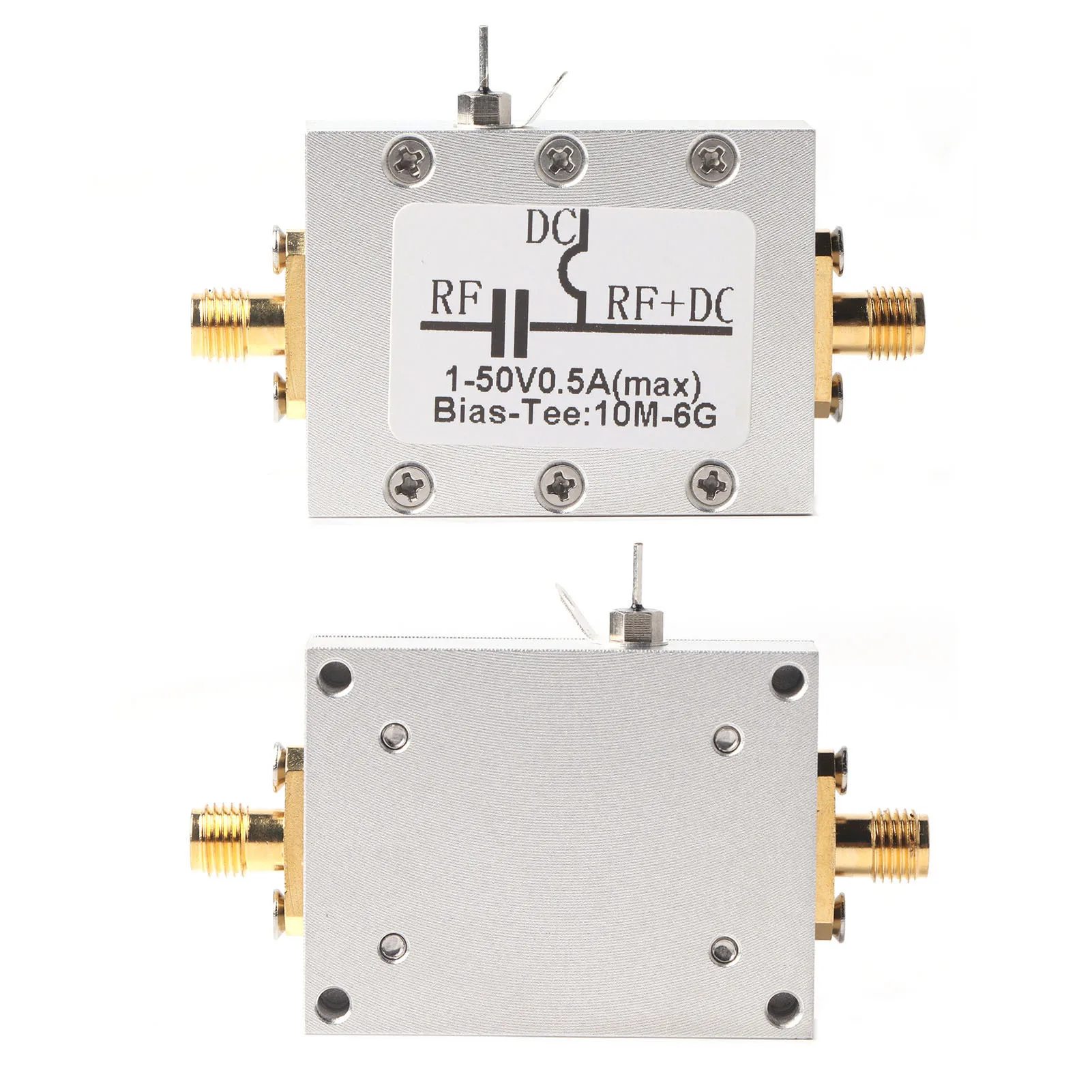 10MHz-6GHz Bias Tee 10MHz-6GHz Broadband Radio Frequency Microwave Coaxial Bias Bias Tee Coaxial Bias Broadband Bias Tee