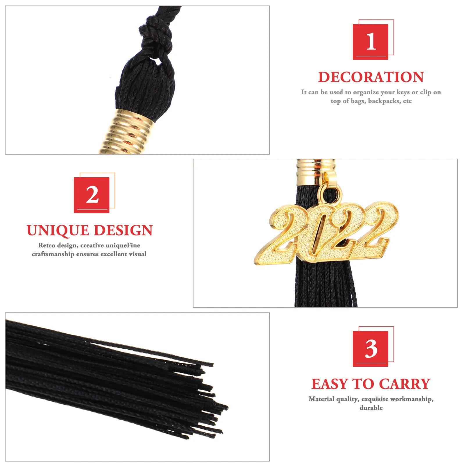 

Graduation Tassel Pendant Embellishments Memorial Charm Hat Decor Cap Gown Bead Academic Grade Tassels Jewelry Making