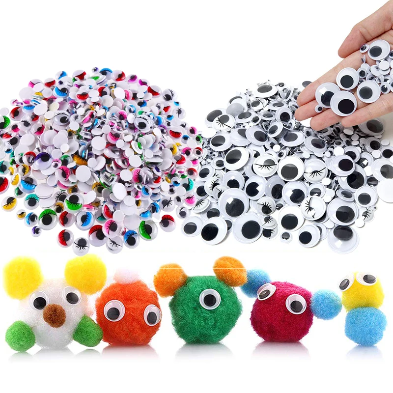 1/2 حزمة دمية متذبذبة العين ذاتية اللصق لتقوم بها بنفسك مواد الحرف اليدوية المنقولة اللون لوازم الحرف المنزلية الاكسسوارات اليدوية TMZ