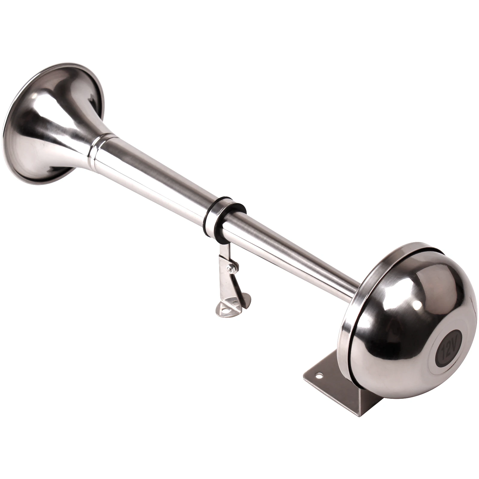 FARBIN 12V/24V Loud High/Low Marine Boat Stainless Steel Single Trumpet Electric Horn For Ship Sailboat Yacht Car Trucks