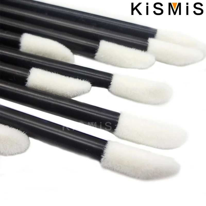 KISMIS 50Pcs Cotton swab Lip Brush Eyelash Makeup Brushes Lash Extension Mascara Applicator Lipstick Wands Set Cosmetic Makeup