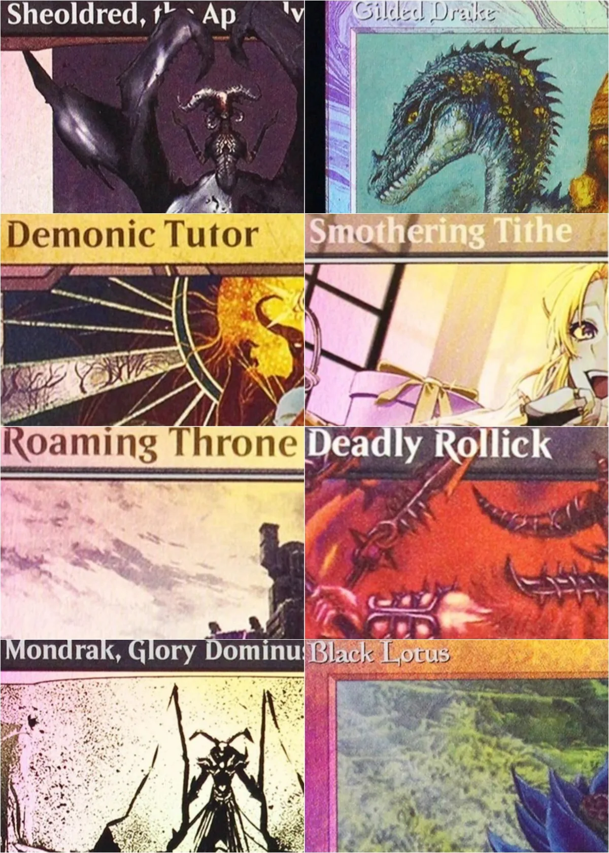 

Foil "Roaming Throne/Smothering Tithe/Traveling Chocobo" Magical Proxy Cards Top Quality Gathering Board Playing Trading Cards