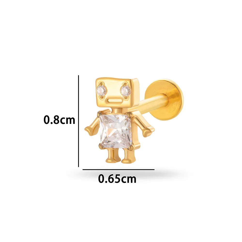 F136 التيتانيوم الخيوط Agger تشيكوسلوفاكيا الغضروف Labret اللولب الأقراط الصغيرة شقة الظهر G23 هيئة ثقب المجوهرات #5