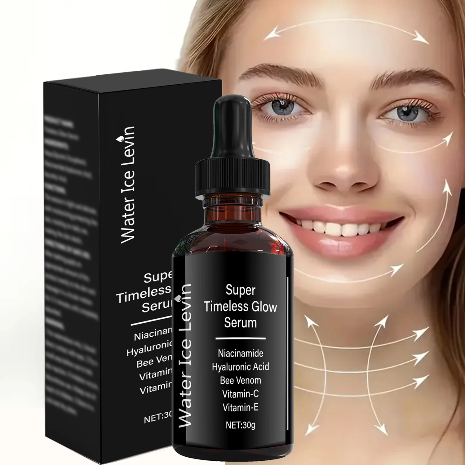 سيروم متوهج خالد - مدعوم بالنياسيناميد وحمض الهيالورونيك وفيتامين سم النحل C+E يضيء ويصلح ويجدد.