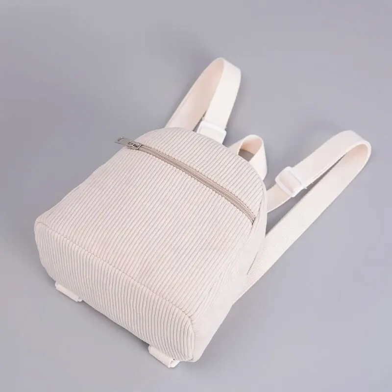 Mochila informal clásica de pana minimalista para niños, Mini bolso de viaje de alta calidad para mujer