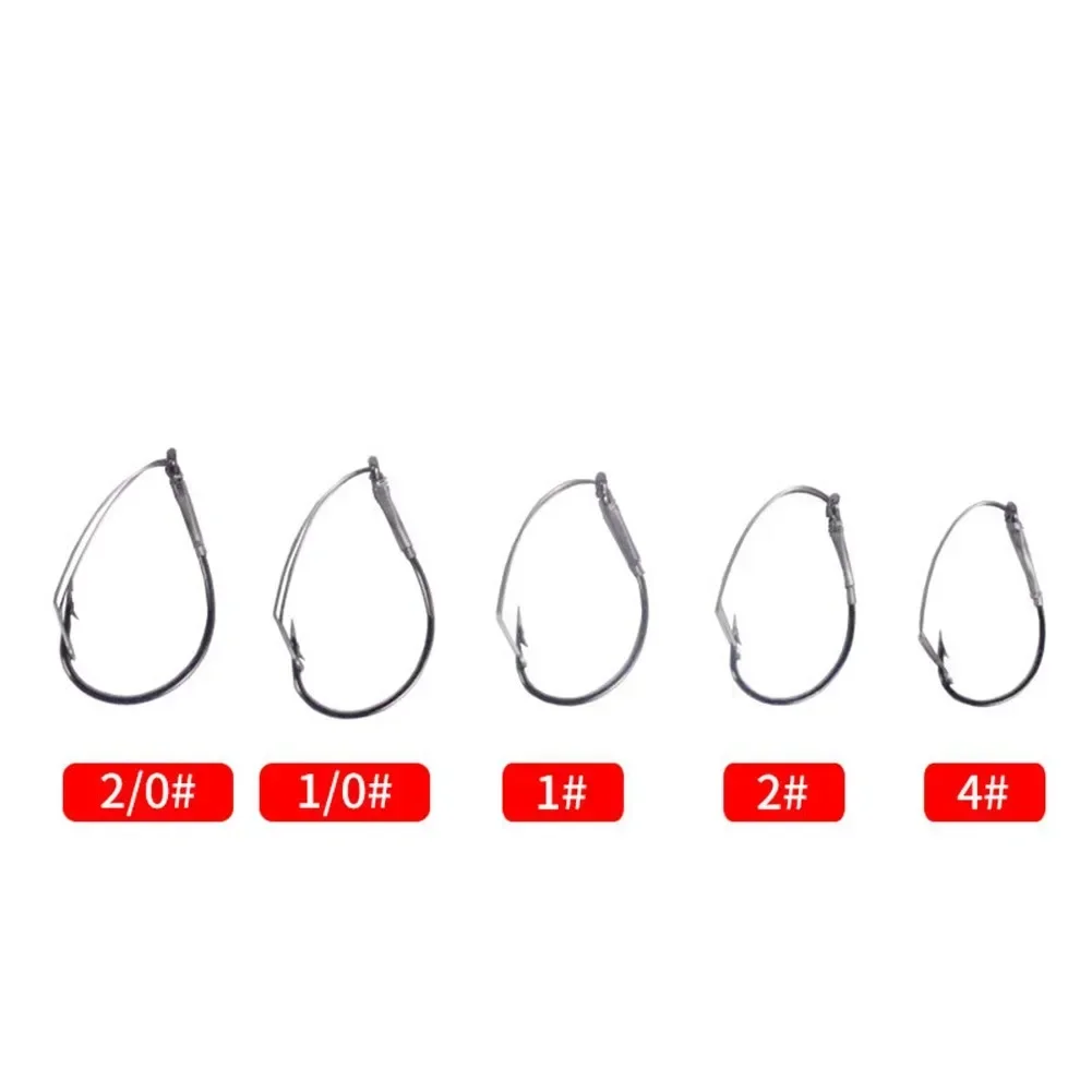

10pcs/Box Fishing Hooks Fishig High Carbon Steel Hook Hooks Rig Wacky Weedless Useful Protable Reliable Use Duable