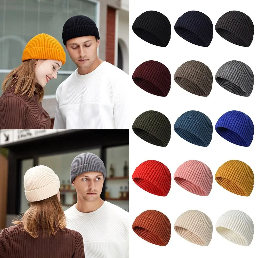 قبعات الشتاء الدافئة الرجعية مترهل الكفة قبعة عادي نشمر حافة الجمجمة قبعة تزلج قبعة متماسكة للرجال والنساء #5