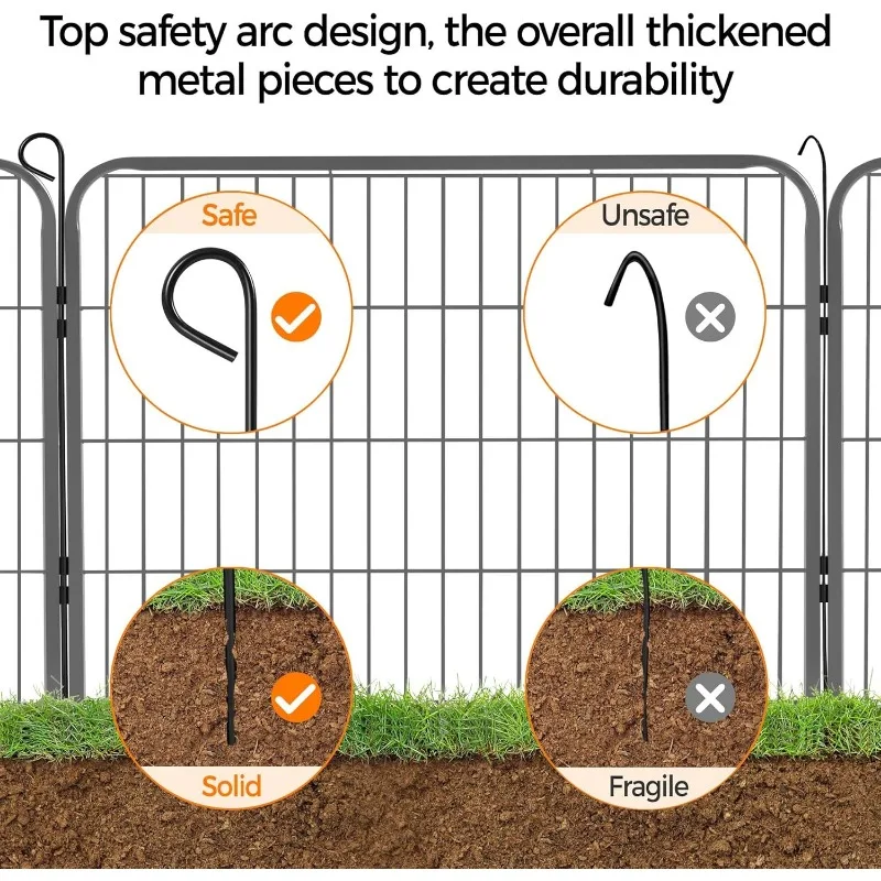 24-inch Foldable Dog Pen Metal Pet Playpen Puppy Cat Exercise Fence Barrier Playpen Kennel Outdoor Indoor Black 16 Panels