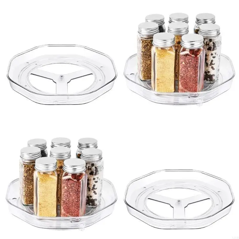 

4x Multifunction Turntable Storage Rack Rotating Condiment Holder Spice Rack N2UD