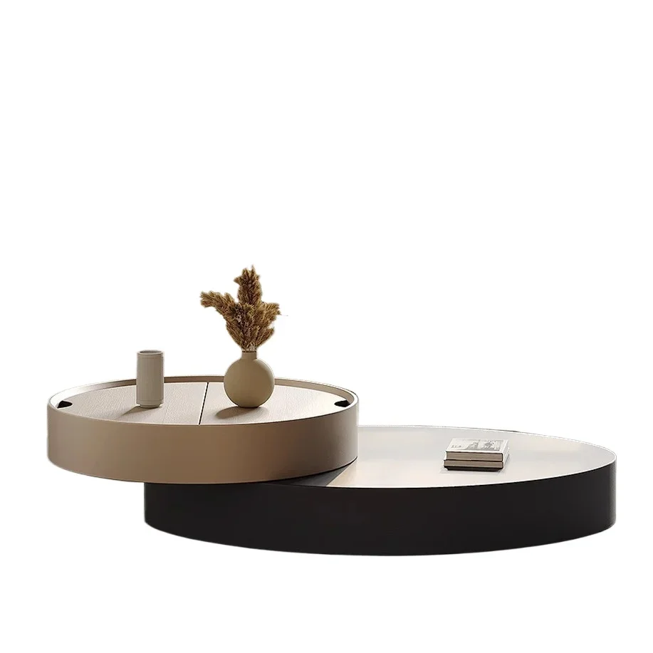 

Italian, light luxury, rotating, coffee table, modern, simple, living room, telescopic, round, designer