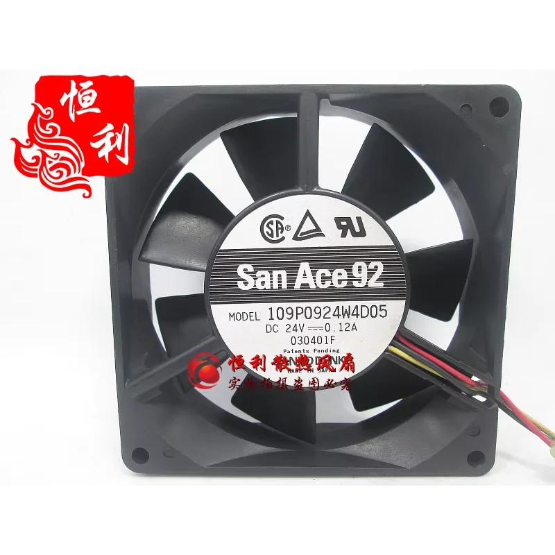 

SANYO DENKI 109P0924W4D05 DC 24 В 0,12 А 92x92x25 мм 3-проводной охлаждающий вентилятор для сервера