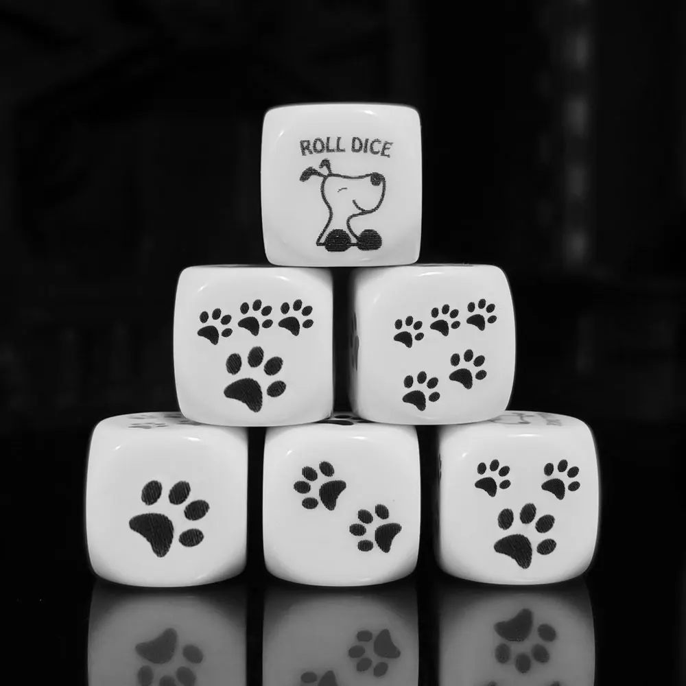 12 قطع D6 16 مللي متر لطيف الكلب نمط النرد قبول مخصص اللون النرد DND TRPG RPG نادي KTV ألعاب أطفال ملحقات لعبة #2