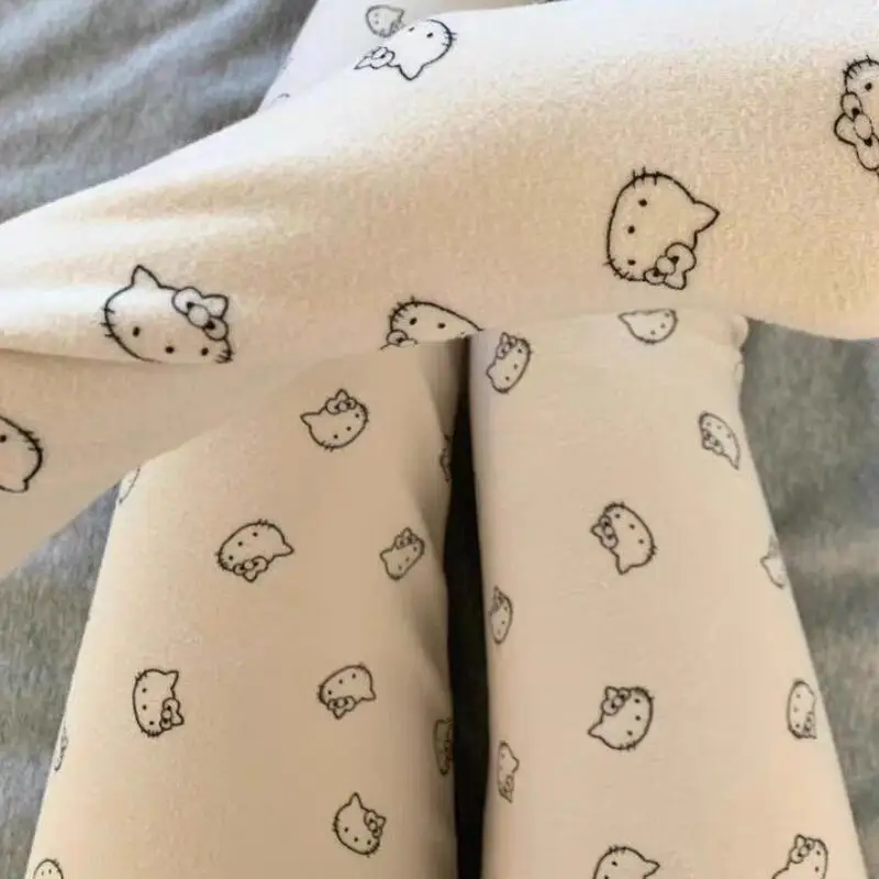 Menina casa wear microvilli olá kitty kawaii dos desenhos animados estudante casual outono e inverno em torno do pescoço loungewear conjunto quente novo estilo