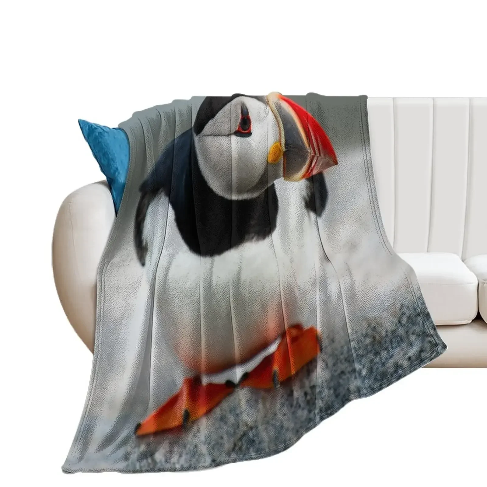 Puffin Throw Blanket Bed linens Large Tourist warm winter Blankets