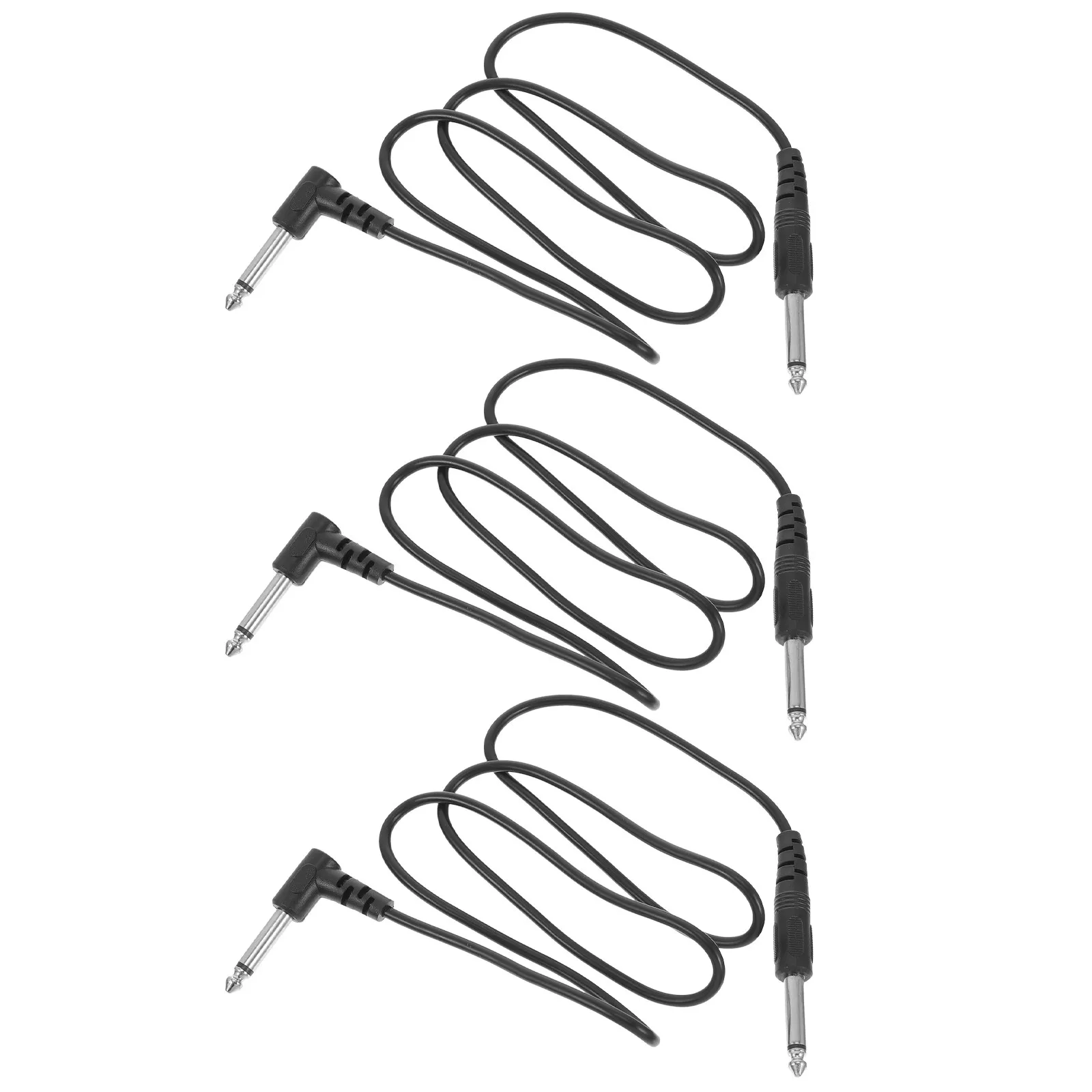 

3Pcs Electric Guitar Audio Cable 6.35mm Heavy-Duty Connect Wire for Speaker Instrument Professional Stage Use Tangle-Resistant