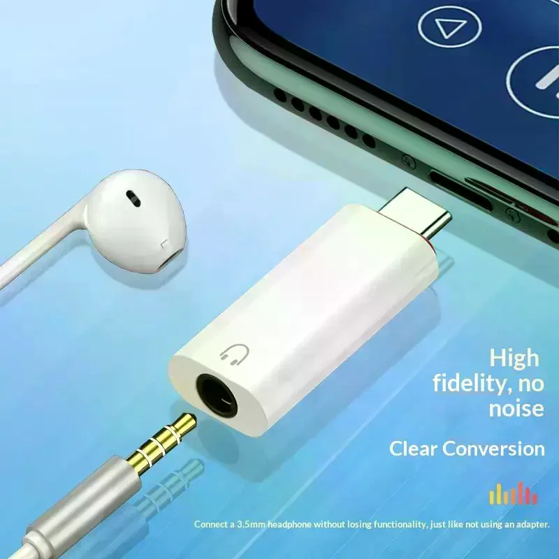 1/3/5Pcs Type-C Headphone Connector USB C To 3.5mm Earphone Adapter Audio Converter Jack For Phone 15