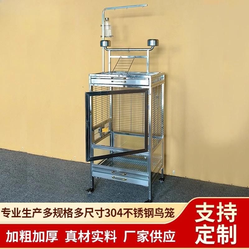 Household breeding bird cage stainless steel luxury villa oversized large 4