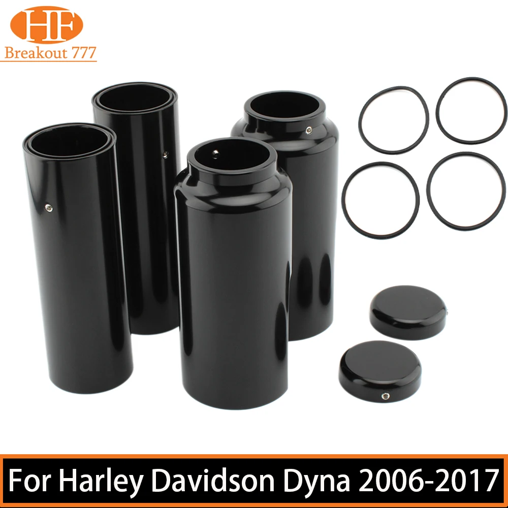 Motorcycle Full Upper/Lower Front Fork Cover Set Tube Cap Cover Kit For Harley Davidson Dyna 2006-2017