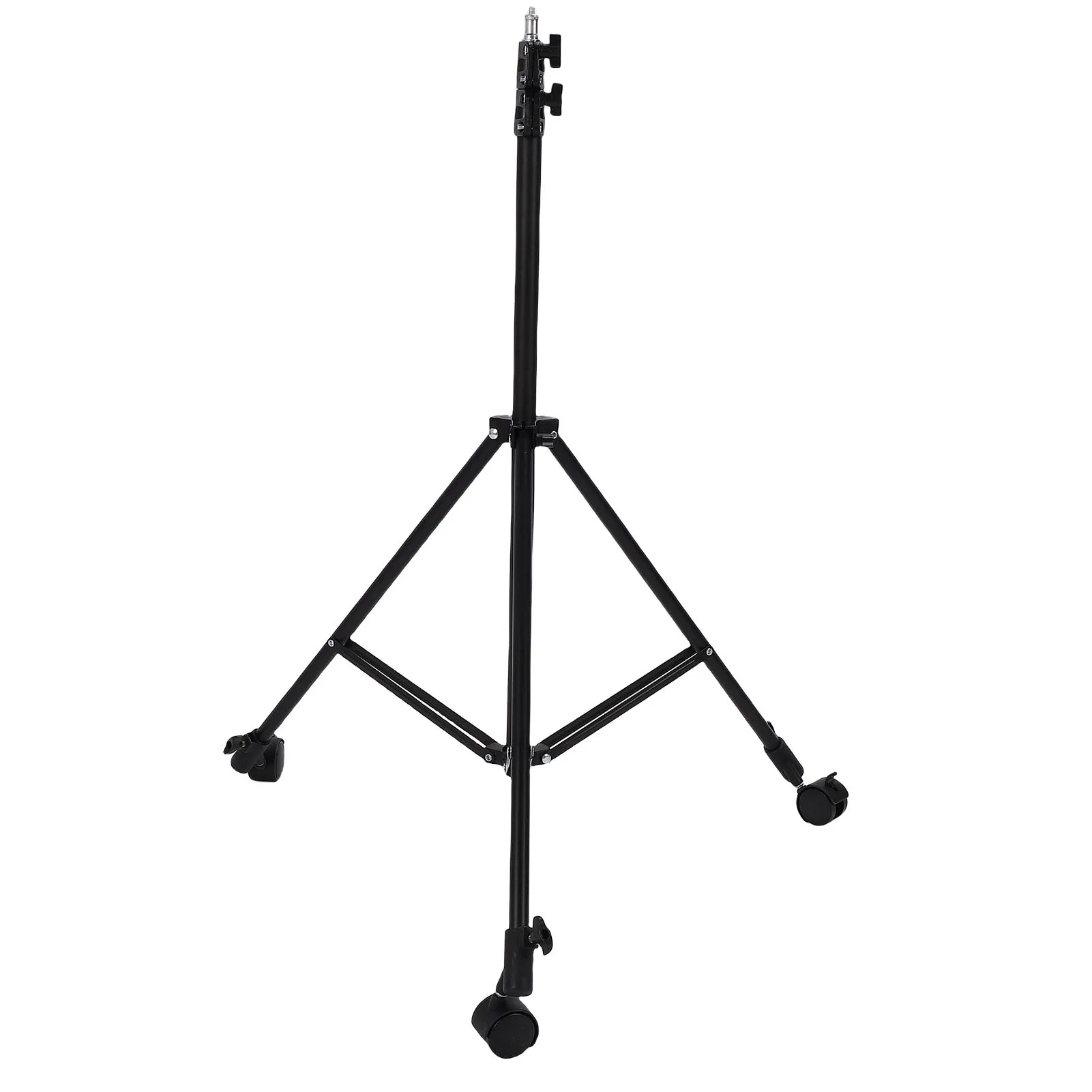 Photography Light Tripod Foldable Nylon Metal Practical Photography Light Stand with  Brake Wheels for Video Recording