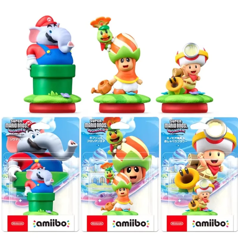 

Коллекционная фигурка Super Mario: Удивительный слон Марио, Чинобио, Капитан, Цветок-разговорчик. Подарок-игрушка.