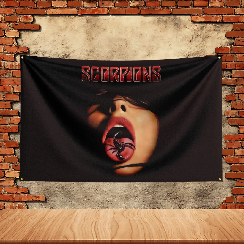 90X150ft Scorpions Band Party Flag Polyester Printed Flag Banner Tapestry for Garden Garage Decoration Concert Flag