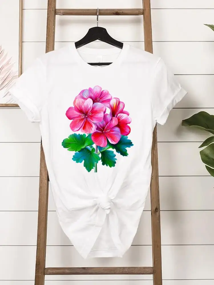 Watercolor Trend Cute Women T Clothes Casual Ladies Printed Fashion Female Clothing Top Tee Short Sleeve O-neck Printing T-shirt image 3