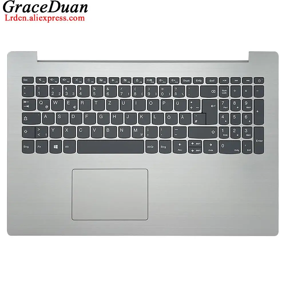 

for Lenovo Ideapad 330-15 15ARR 15ICN Laptop UK KR PT SI CZ DE Keyboard With Platinum Grey Upper Case Palmrest Shell C Cover