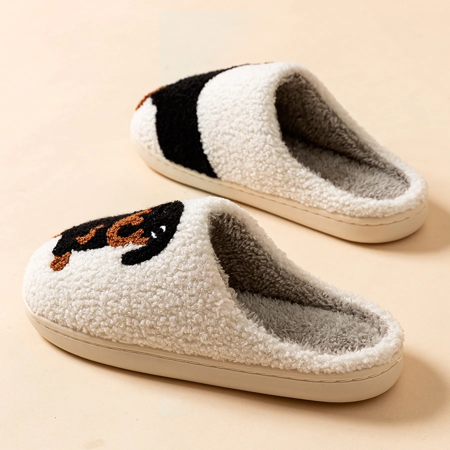 Cartoon Cute and Interesting Dachshund Dog Women Slippers Indoor Warm Comfort Lightweight Bedroom Concise Winter Cotton Shoes view 4