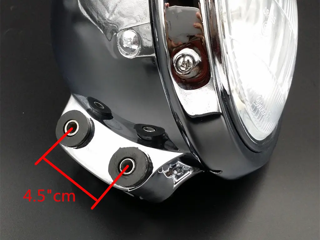 Bottom Mount Headlight Lamp For Harley Yamaha Kawasaki Suzuki Cruiser Touring FL