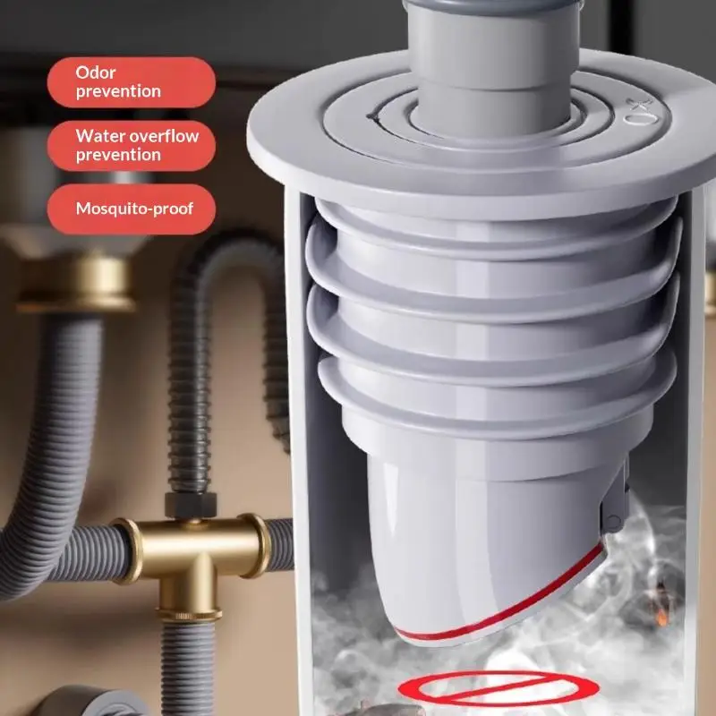 Silicone Bathroom Sewer Seal Ring Anti-odor Leak-Proof Kitchen Sink Sewer Pipe Plug Washing Machine Floor Drain Connector Stoppe