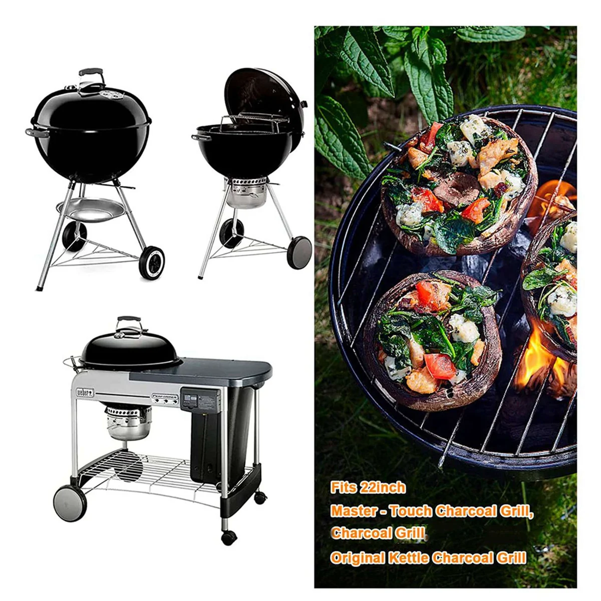 A77I 그릴 부품용 22-1/2인치 원터치 청소 시스템 키트, 그릴 교체 부품용 7444, 설치가 용이함