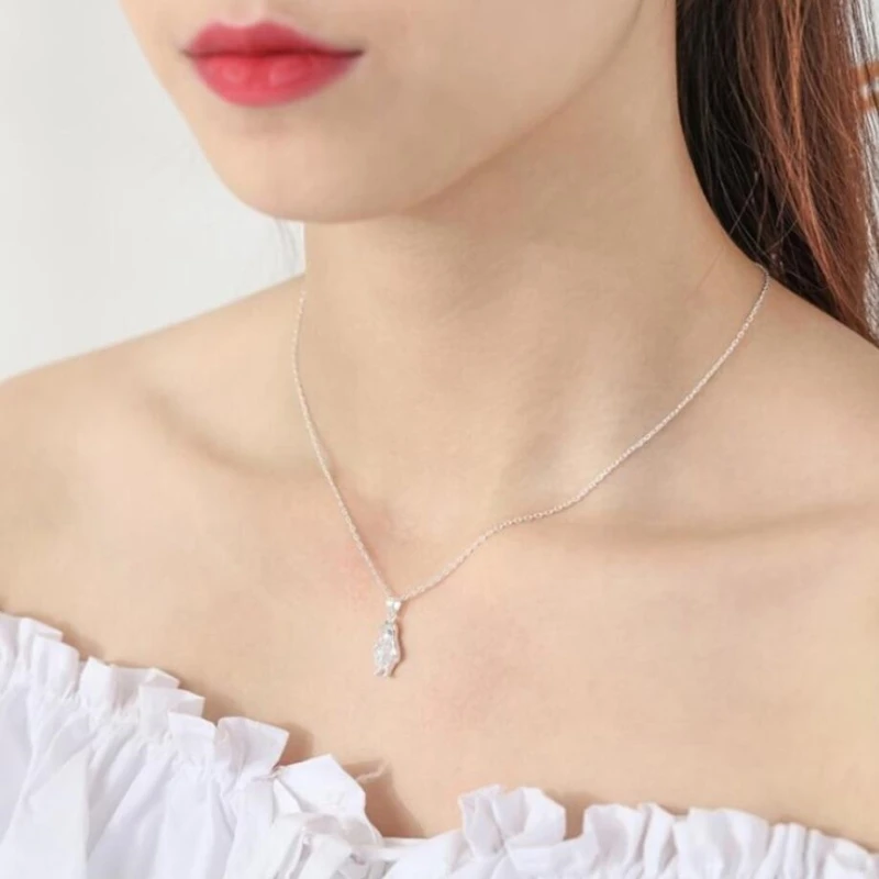 Korean Cute Penguin Literary Shiny Animal Silver Color Clavicle Chain Necklace For Women Fashion Jewelry Party Birthday Gift