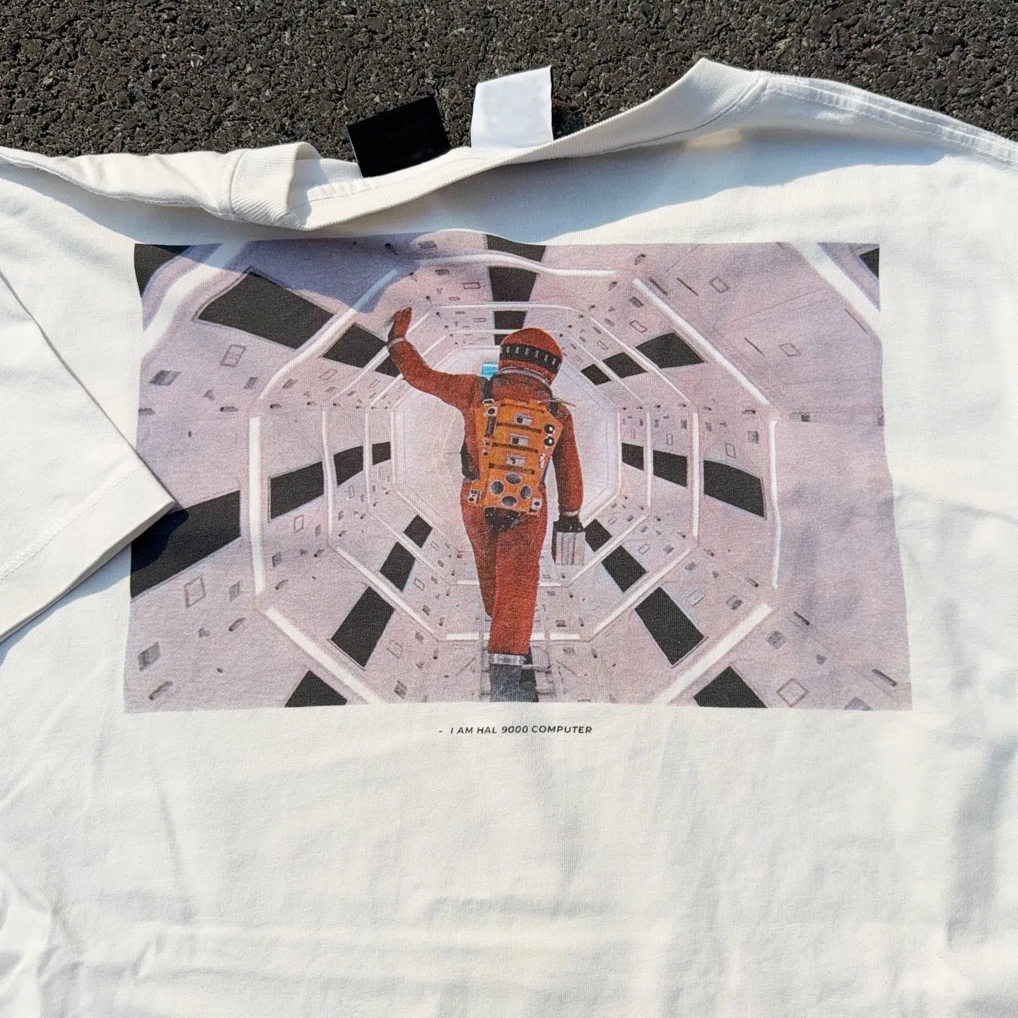 Classic American Retro Sci-Fi Space Travel T-Shirt Short Sleeve Astronaut Loneliness Feeling Cotton Breathable Men's round Ne...