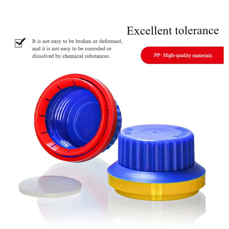 2PCS GL45 anti-theft cap, high temperature corrosion resistant self-locking reagent bottle cap