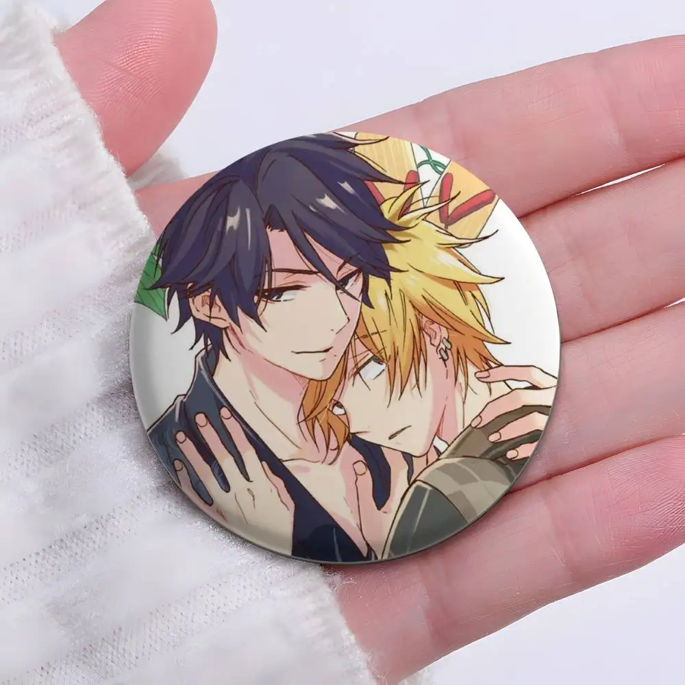 H-hitorijime بطلي أنيمي شارات مستديرة رائعة شارة دبابيس الإبداعية دبابيس للملابس قبعة ظهره هدية اكسسوارات #3