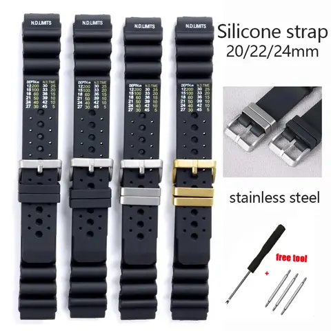 ND 제한 다이버 시계 밴드 세이코 수지 손목 밴드 워터 고스트 남성 여성 시민을위한 고품질 팔찌 20 22 24mm 스트랩