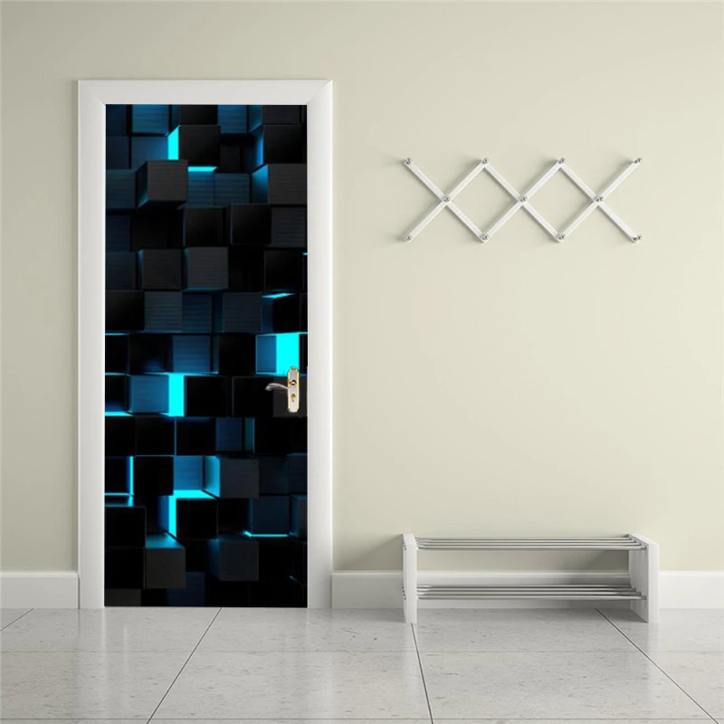 PVC Modern geometry 3D stereoscopico porta sticker decorazione della casa porta wall sticker murale portico 3D wallpaper poster