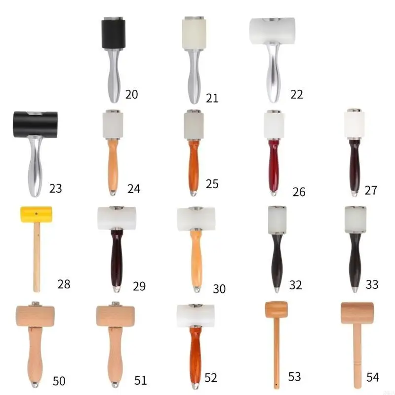 

R66A Long Handle Leather Tools Leather Carving Hammer Leather Mallet Cowhides Sewing