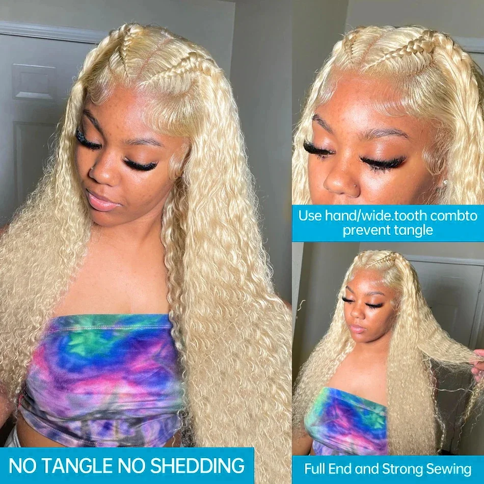 613 Honey Blonde Deep Wave 30 Inch 13x6 Hd Lace Frontal Wig 13x4 Water Wave Lace Front Human Hair Wigs Pre Plucked Wet And Wavy