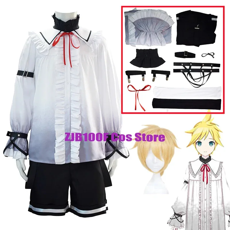 

Cosplay Anime Len Cosplay Costumes Uniform Wig Set Halloween Party Len Rin Outfit for Women